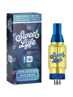 Sweet Lyfe 2.5ml Vape Cartridges Infused with Live Resin + THCP - Blue Dream - Sativa
