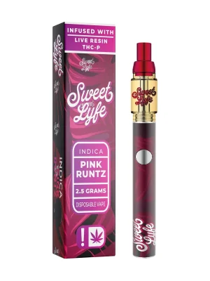 Sweet Lyfe 2.5ml Disposable Vape Pen Infused with Live Resin + THCP - Pink Runtz - Indica