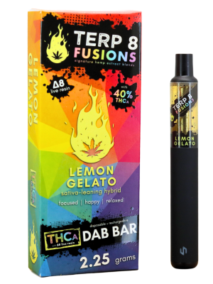 Terp 8 THCA + D8 Live Resin Disposable Dab Bar - Lemon Gelato - 2.25g