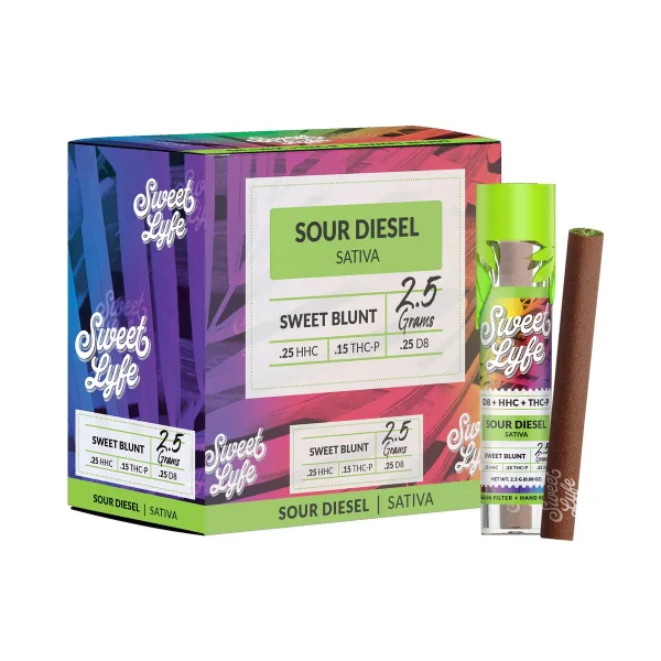 1ccef02f-052a-4a59-9b24-65280dc75f22 Sweet Lyfe Sweet Blunt D8+HHC+THC-P - Sour Diesel - Sativa