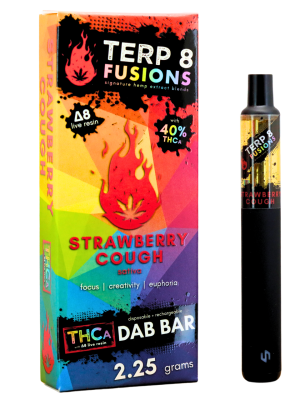 Terp 8 THCA + D8 Live Resin Disposable Dab Bar - Strawberry Cough - 2.25g