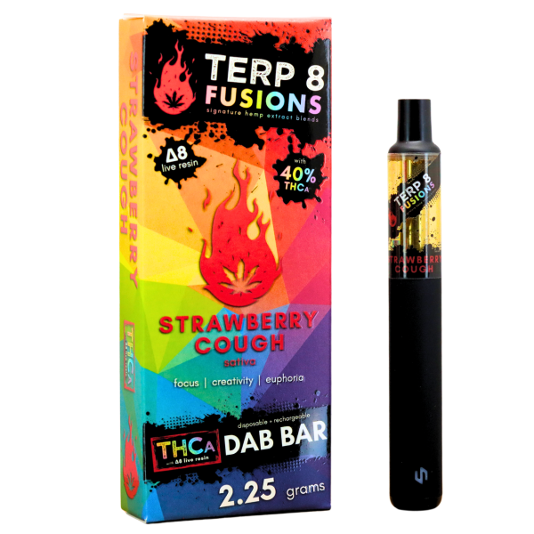 1f164561-c8aa-430f-81fe-64eb757b62a1 Terp 8 THCA + D8 Live Resin Disposable Dab Bar - Strawberry Cough - 2.25g