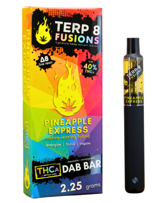 Terp 8 THCA + D8 Live Resin Disposable Dab Bar - Pineapple Express - 2.25g