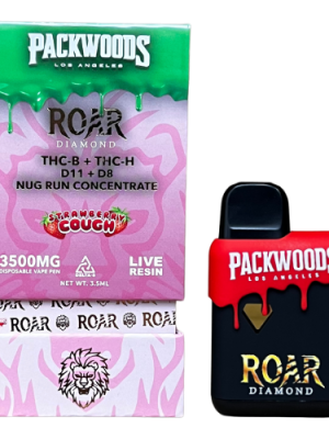 Roar x Packwoods Nug Run Concentrate 3500MG LIVE RESIN THC-B + THC-H, D11 + D8 - Strawberry Cough