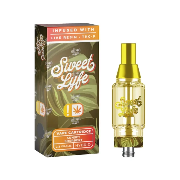 30162457-409b-4197-80e7-99224ed1fe35 Sweet Lyfe 2.5ml Vape Cartridges Infused with Live Resin + THCP - Sunset Sherbert - Indica