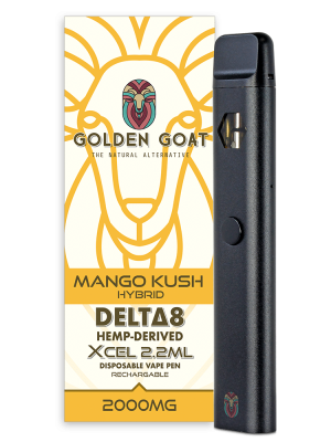Golden Goat Delta-8 THC Vape Device 2000mg - Mango Kush
