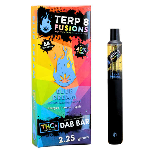 42eb7ab0-7bfe-468d-88c4-da704d5de587 Terp 8 THCA + D8 Live Resin Disposable Dab Bar - Blue Dream - 2.25g