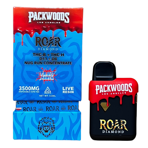 Roar x Packwoods Nug Run Concentrate 3500MG LIVE RESIN THC-B + THC-H, D11 + D8 - Fruit Punch