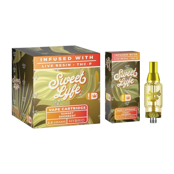 49739c03-0e8a-4067-92e5-279ddd1d17d1 Sweet Lyfe 2.5ml Vape Cartridges Infused with Live Resin + THCP - Pineapple Express - Hybrid