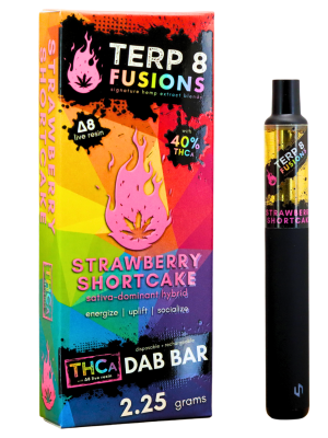 Terp 8 THCA + D8 Live Resin Disposable Dab Bar - Strawberry Shortcake - 2.25g