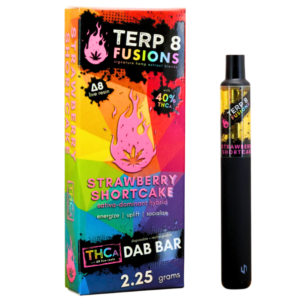 4b76ad34-2420-41ca-abf2-1448729579e4 Terp 8 THCA + D8 Live Resin Disposable Dab Bar - Strawberry Shortcake - 2.25g