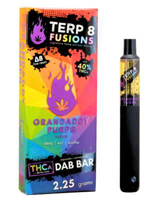 Terp 8 THCA + D8 Live Resin Disposable Dab Bar - Grandaddy Purps - 2.25g