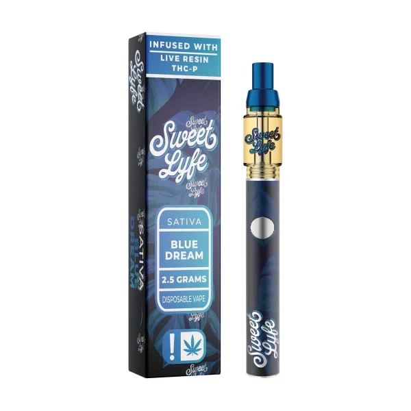 62d08d24-9b2e-4209-806b-d14f7a78bdde Sweet Lyfe 2.5ml Disposable Vape Pen Infused with Live Resin + THCP - Blue Dream - Sativa
