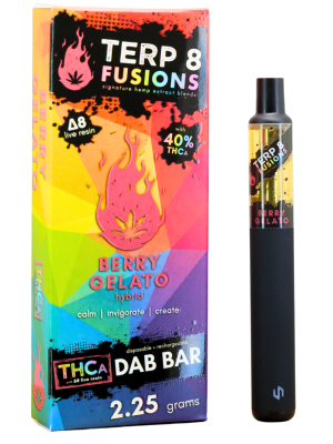 Terp 8 THCA + D8 Live Resin Disposable Dab Bar - Berry Gelato - 2.25g