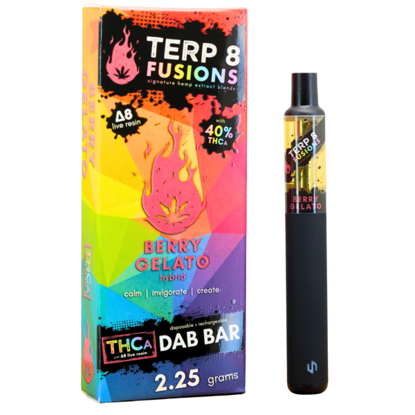 65caa844-c7ea-4ca3-9328-846d6bc536bd Terp 8 THCA + D8 Live Resin Disposable Dab Bar - Berry Gelato - 2.25g