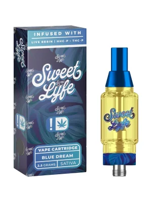 Sweet Lyfe 2.5ml Vape Cartridges Infused with Live Resin HHC-P+THC-P - Blue Dream - Sativa