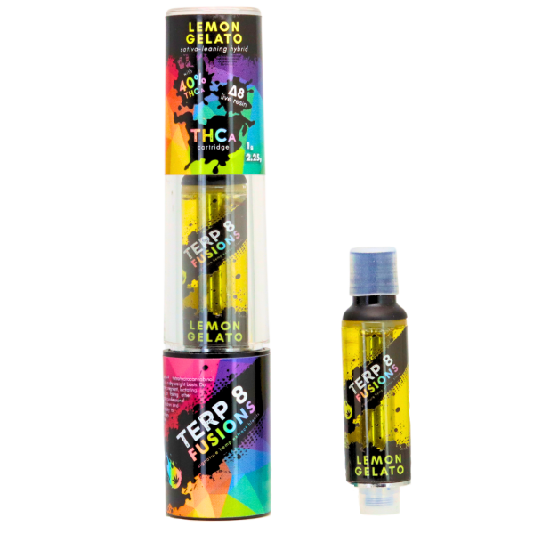 8ba7d9a2-b0df-4835-b083-a44135b00316 Terp 8 THCA + D8 Live Resin Cartridge - Lemon Gelato - 2.25g