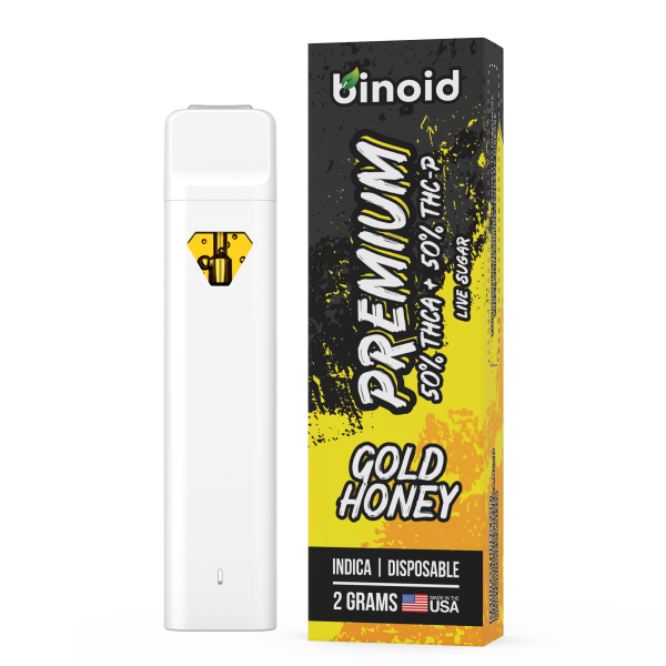 Binoid-Live-Sugar-THCA-THC-P-Disposable-Vape-–-Pure-5050-Gold-Honey Binoid Live Sugar THCA + THC-P Disposable Vape – Pure 50/50