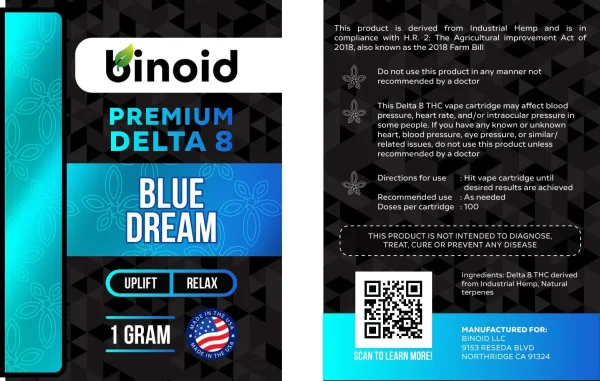 Blue-Dream-D8-VC-2 Binoid Delta 8 THC Vape Cartridge
