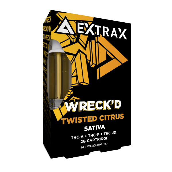 Extrax-Wreckd-Cart-TwistedCitrus-StrongestVape-THCAVAPE-2GVAPE-BINOID-WHERETOGET-HOWTOBUY-CHEAPEST-NEAR-ME-SMOKESHOP Delta Extrax THCA + THCP 2G Cartridge – Wreck’d