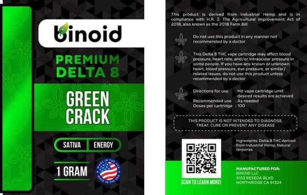 GreenCrackDelta8VapeCartridge_768x7689e74 Binoid Delta 8 THC Vape Cartridge - Green Crack