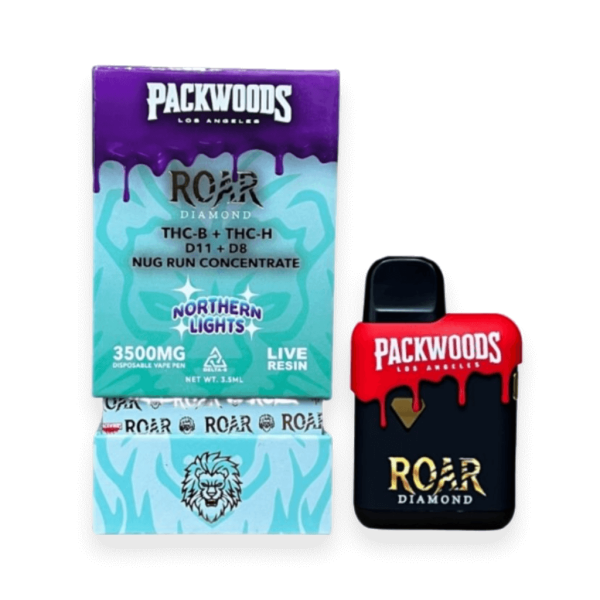 Roar-x-Packwoods-Nug-Run-Concentrate-3500MG-LIVE-RESIN-THC-B-THC-H-D11-D8-Northern-Lights Roar x Packwoods Nug Run Concentrate 3500MG LIVE RESIN THC-B + THC-H, D11 + D8 - Northern Lights