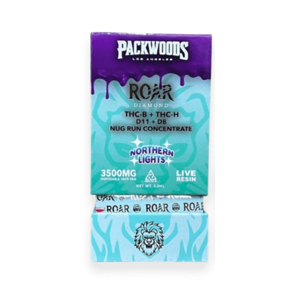 Roar-x-Packwoods-Nug-Run-Concentrate Roar x Packwoods Nug Run Concentrate 3500MG LIVE RESIN THC-B + THC-H, D11 + D8 - Northern Lights
