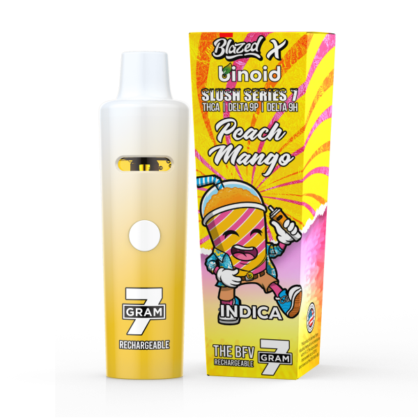 Slush-Series-Peach-Mango-7-Gram-Review-Take-Work-Online-Best-Brand-Price-Get-Near-Me-Lowest-Coupon-Discount-Store-Shop-Vapes-Carts-Online-Binoid (1) Blazed x Binoid 7 Gram THCA Disposable Vape – Slush Series