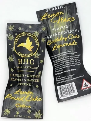 Carolina Cannabis Creations HHC Vape Cartridge 1g - Lemon Pound Cake - Sativa