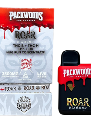 Roar x Packwoods Nug Run Concentrate 3500MG LIVE RESIN THC-B + THC-H, D11 + D8 - White Widow