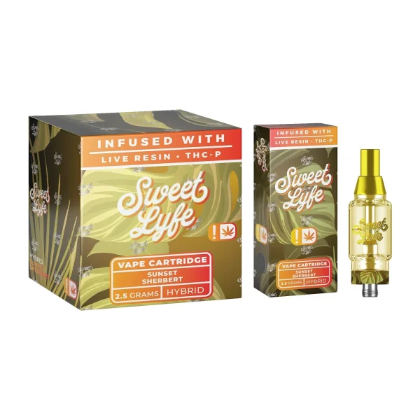 af95efce-1569-4af4-a6f4-7d1ef248ef94 Sweet Lyfe 2.5ml Vape Cartridges Infused with Live Resin + THCP - Sunset Sherbert - Indica
