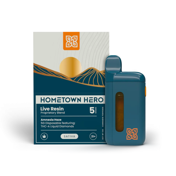 amnesia-haze-dispo Hometown Hero THCA Liquid Diamond Live Resin Disposable - Amnesia Haze - 5g