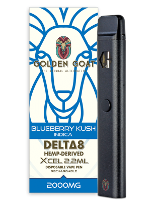 Golden Goat Delta-8 THC Vape Device 2000mg - Blueberry Kush