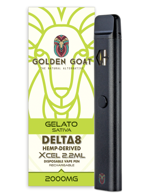 Golden Goat Delta-8 THC Vape Device 2000mg - Gelato