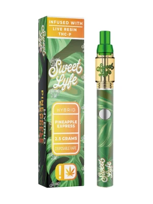 Sweet Lyfe 2.5ml Disposable Vape Pen Infused with Live Resin + THCP - Pineapple Express - Hybrid