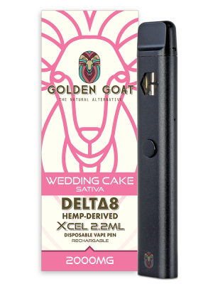 Golden Goat Delta-8 THC Vape Device 2000mg - Wedding Cake