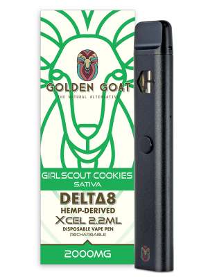 Golden Goat Delta-8 THC Vape Device 2000mg - Girl Scout Cookies