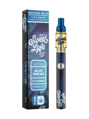 Sweet Lyfe 2.5ml Disposable Vape Pen Infused with Live Resin HHC-P + THC-P - Blue Dream - Sativa