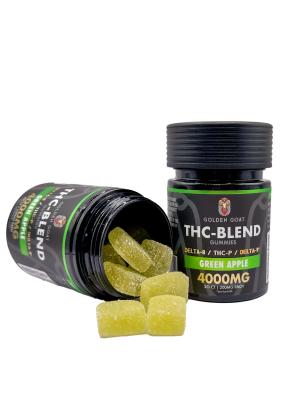 Golden Goat THC-Blend Gummies Delta 8 / THC-P / Delta 9 - Green Apple - 4000MG