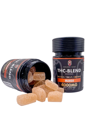 Golden Goat THC-Blend Gummies Delta 8 / THC-P / Delta 9 - Mango - 4000MG