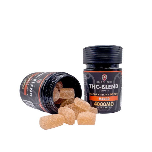 Golden Goat THC-Blend Gummies Delta 8 / THC-P / Delta 9 - Mango - 4000MG