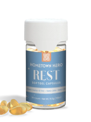 Hometown Hero Delta-8, CBN, CBD Capsules - 25mg - Rest