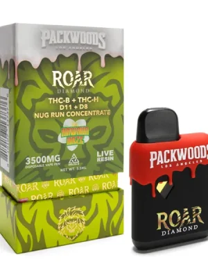 Roar x Packwoods Nug Run Concentrate 3500MG LIVE RESIN THC-B + THC-H, D11 + D8 - Hawaiin Haze