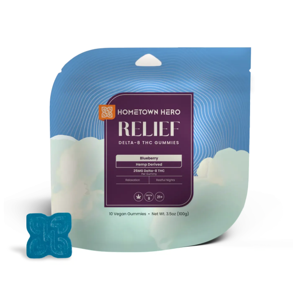 Hometown Hero Relief Delta-8 Gummies - Blueberry