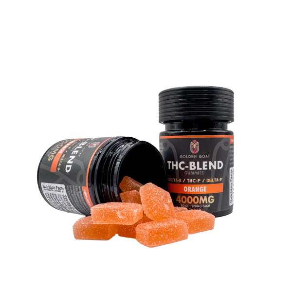 Golden Goat THC-Blend Gummies Delta 8 / THC-P / Delta 9 - Orange - 4000MG