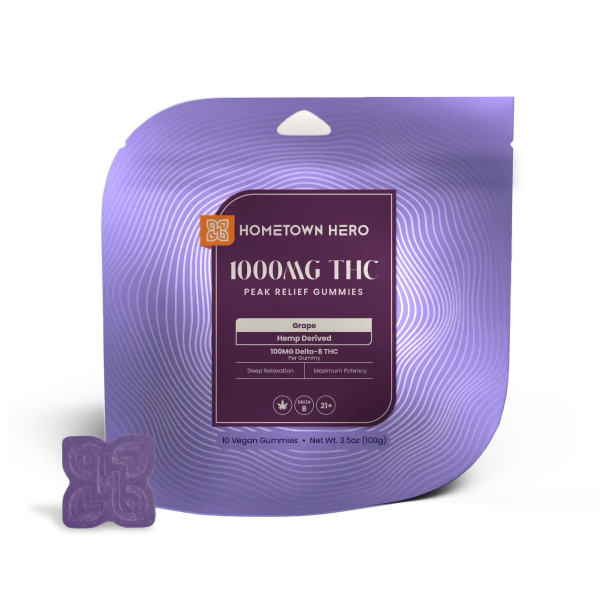 Hometown Hero Peak Delta-8 Gummies - Grape
