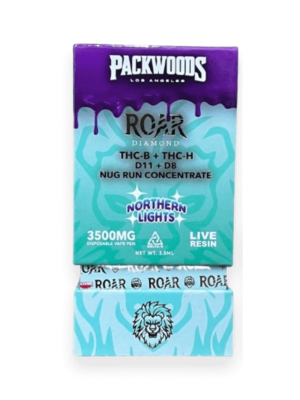 Roar x Packwoods Nug Run Concentrate 3500MG LIVE RESIN THC-B + THC-H, D11 + D8 - Northern Lights