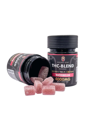 Golden Goat THC-Blend Gummies Delta 8 / THC-P / Delta 9 - Watermelon - 4000MG