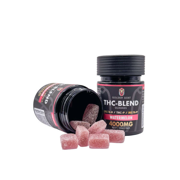 Golden Goat THC-Blend Gummies Delta 8 / THC-P / Delta 9 - Watermelon - 4000MG
