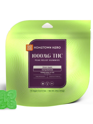 Hometown Hero Peak Delta-8 Gummies - Green Apple